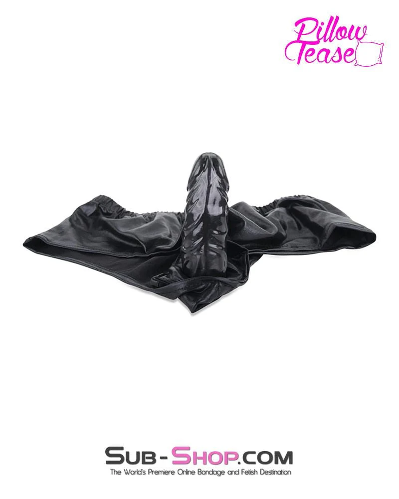 2744MQ-SIS      Pretty Sissy Boi Mistress Sessions Black 4-Way Stretch PVC Dildo Panty - Image 5