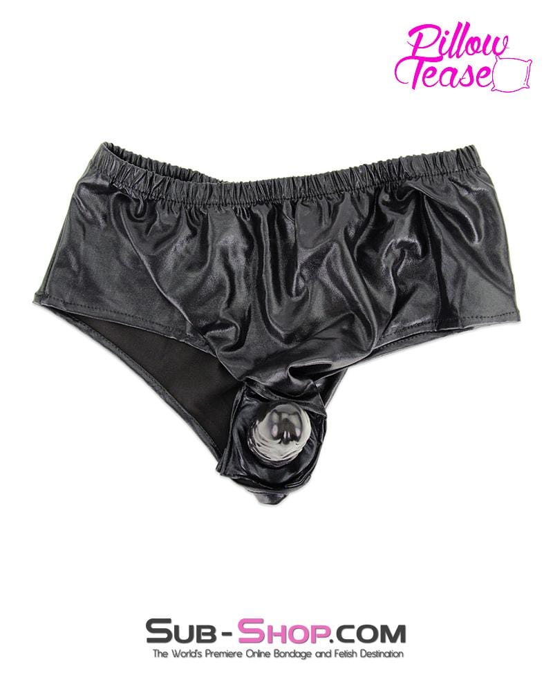 2744MQ-SIS      Pretty Sissy Boi Mistress Sessions Black 4-Way Stretch PVC Dildo Panty - Image 7