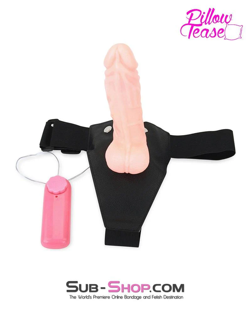 0698E-SIS      Pretty Sissy Slave Games Vibrating Penis Extender Hollow Pegging Female BDSM Strap On Harness Set with Vibrating Tip - Image 4