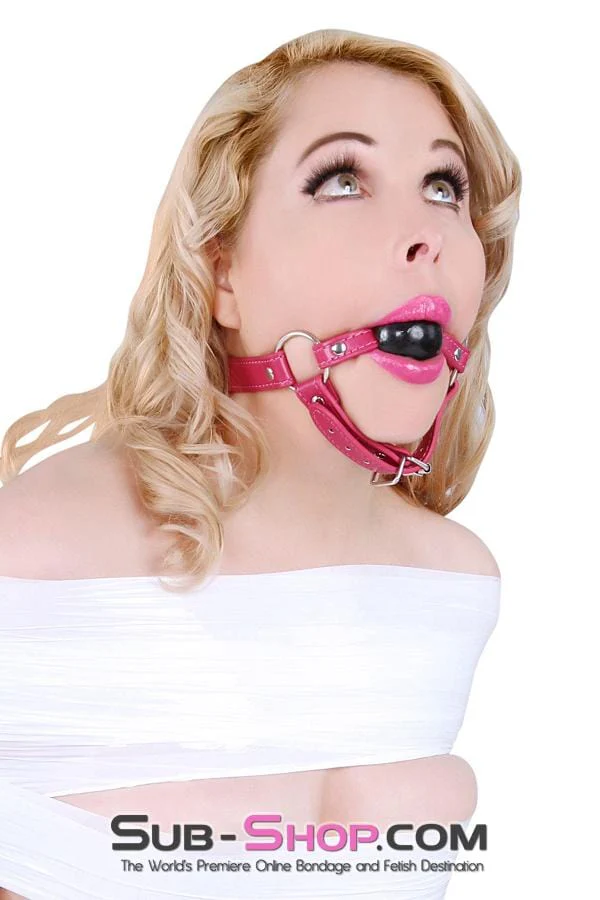 9061DL      Sex Bomb Pink Strap Rubber Ballgag with Chin Strap - LAST CHANCE - Final Closeout! - Image 12