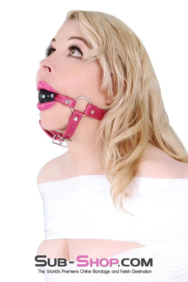 9061DL      Sex Bomb Pink Strap Rubber Ballgag with Chin Strap - LAST CHANCE - Final Closeout! - Image 14