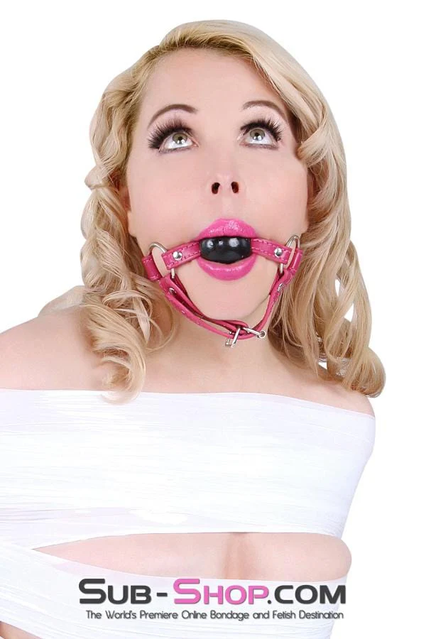 9061DL      Sex Bomb Pink Strap Rubber Ballgag with Chin Strap - LAST CHANCE - Final Closeout! - Image 15