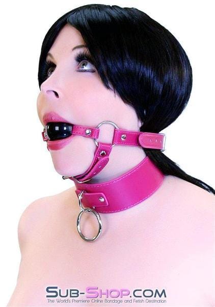 9061DL      Sex Bomb Pink Strap Rubber Ballgag with Chin Strap - LAST CHANCE - Final Closeout! - Image 17