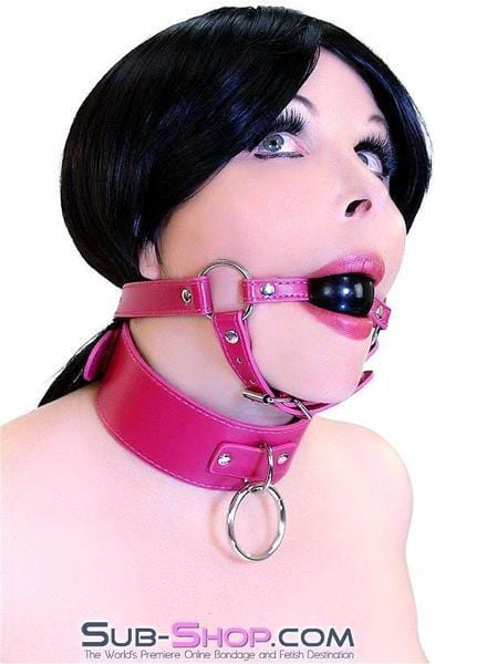 9061DL      Sex Bomb Pink Strap Rubber Ballgag with Chin Strap - LAST CHANCE - Final Closeout! - Image 18