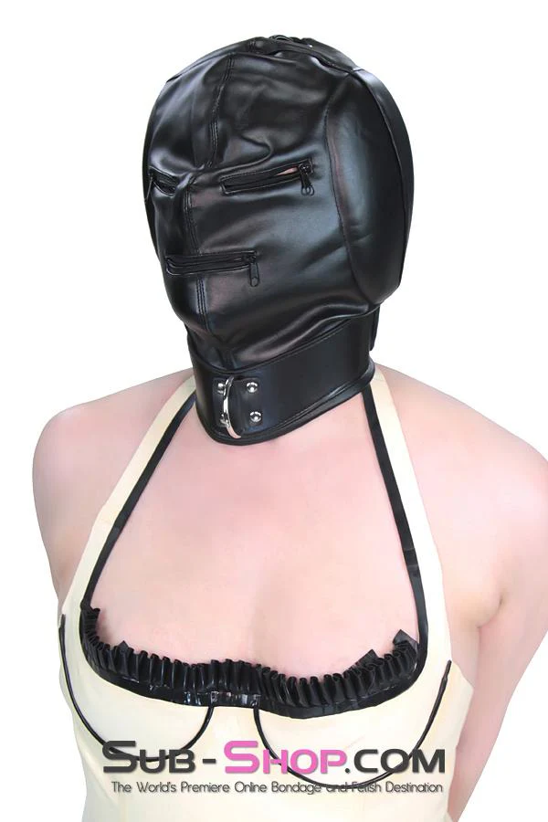 2286ZG      Sensory Deprivation Zippered Eyes and Mouth Hood with Ear Pads - Image 10