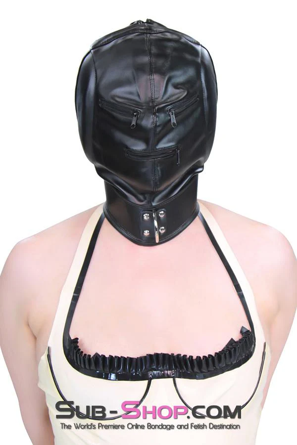 2286ZG      Sensory Deprivation Zippered Eyes and Mouth Hood with Ear Pads - Image 12