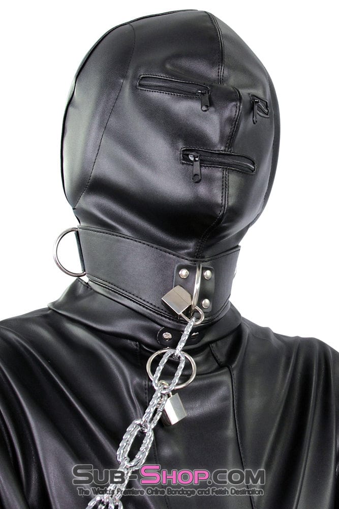2286ZG      Sensory Deprivation Zippered Eyes and Mouth Hood with Ear Pads - Image 3