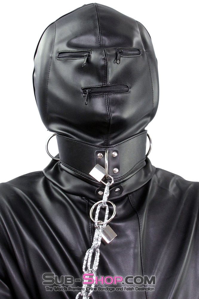 2286ZG      Sensory Deprivation Zippered Eyes and Mouth Hood with Ear Pads - Image 4