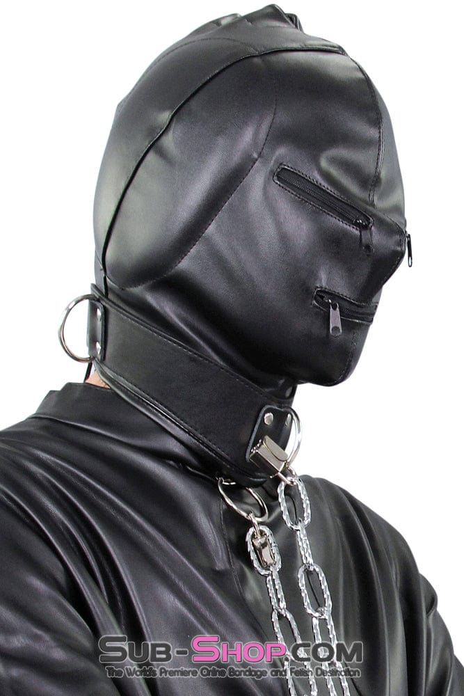 2286ZG      Sensory Deprivation Zippered Eyes and Mouth Hood with Ear Pads - Image 5