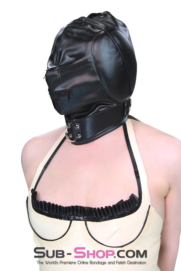 2286ZG      Sensory Deprivation Zippered Eyes and Mouth Hood with Ear Pads - Image 8