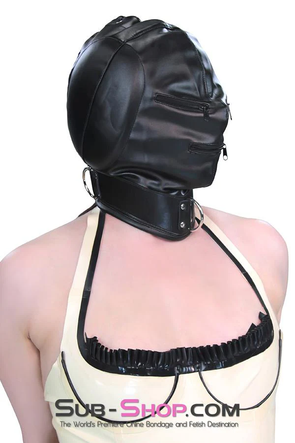 2286ZG      Sensory Deprivation Zippered Eyes and Mouth Hood with Ear Pads - Image 9