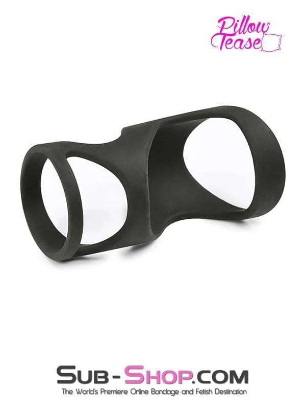 1660M      Silicone Delay Cock Ring with Girth Enhancing Massaging Cage - Image 4