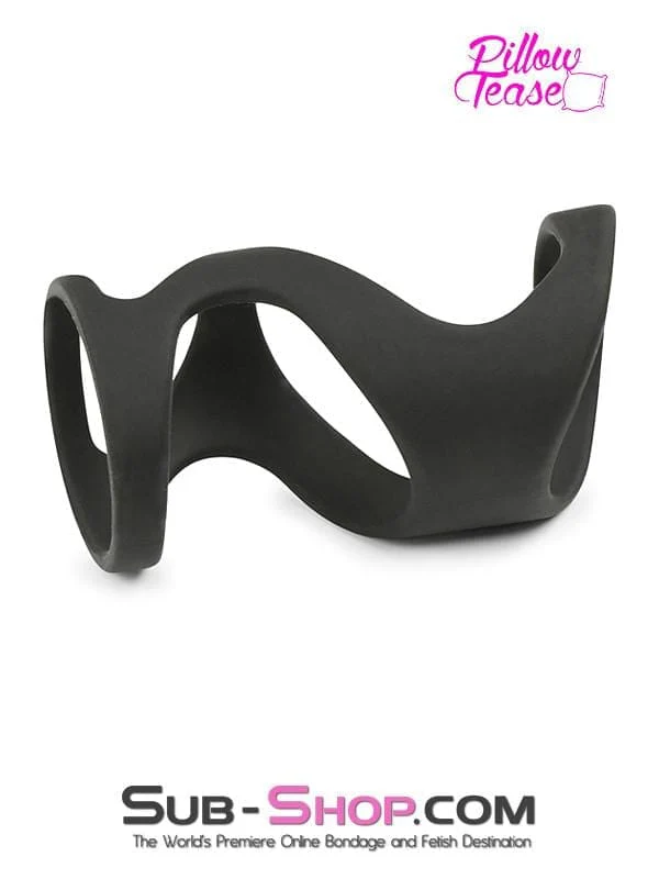 1660M      Silicone Delay Cock Ring with Girth Enhancing Massaging Cage - Image 5