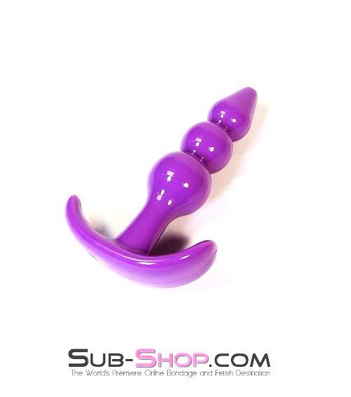 7306AE      Mini Ribbed Graduated Plug, Purple - Image 3