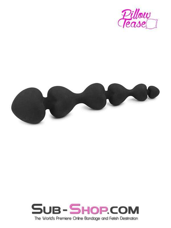 1426M-SIS      Black Silicone Heart Beaded Anal Massager - Image 4