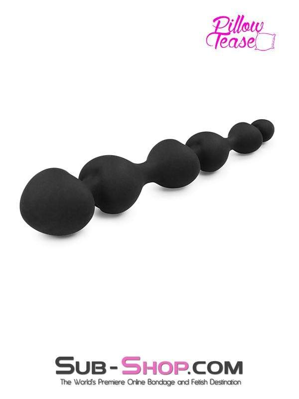 1426M-SIS      Black Silicone Heart Beaded Anal Massager - Image 5