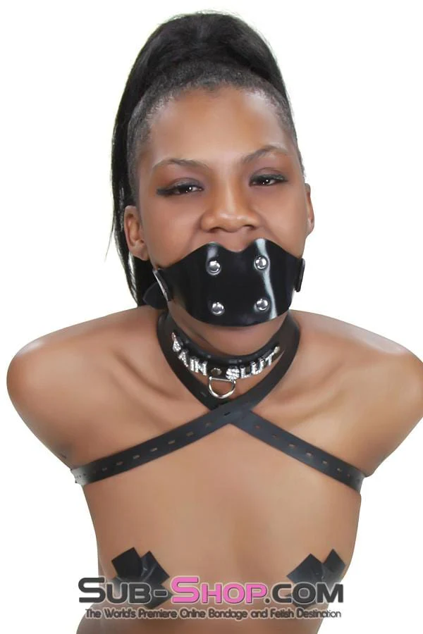 1416A-SIS Sissy Boi Rubberized Locking Dominant Female Rubber Penis Panel Gag - Image 8