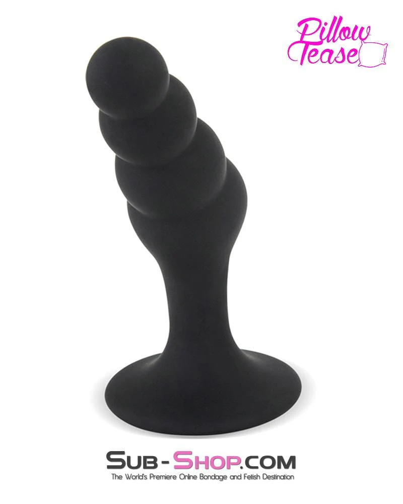 0463M-SIS      Sissy Femboy Beaded Silicone P-Spot Plug, Large - Image 3