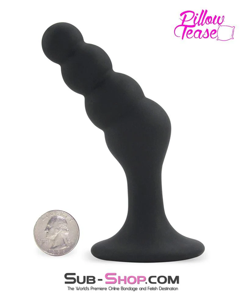 0463M-SIS      Sissy Femboy Beaded Silicone P-Spot Plug, Large - Image 6