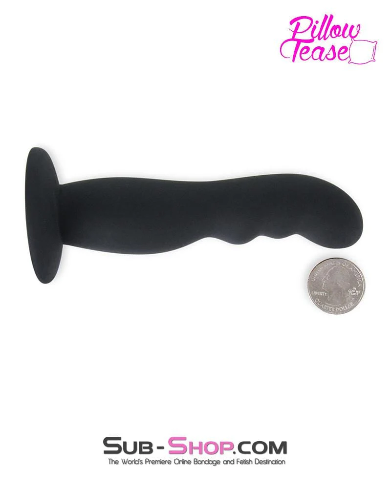 0588E-SIS      Sissy Slave Trainer Mistress Sessions Black Ridged P-Spot Silicone Pegging Strap On Dildo and Comfort Harness Set - Image 9